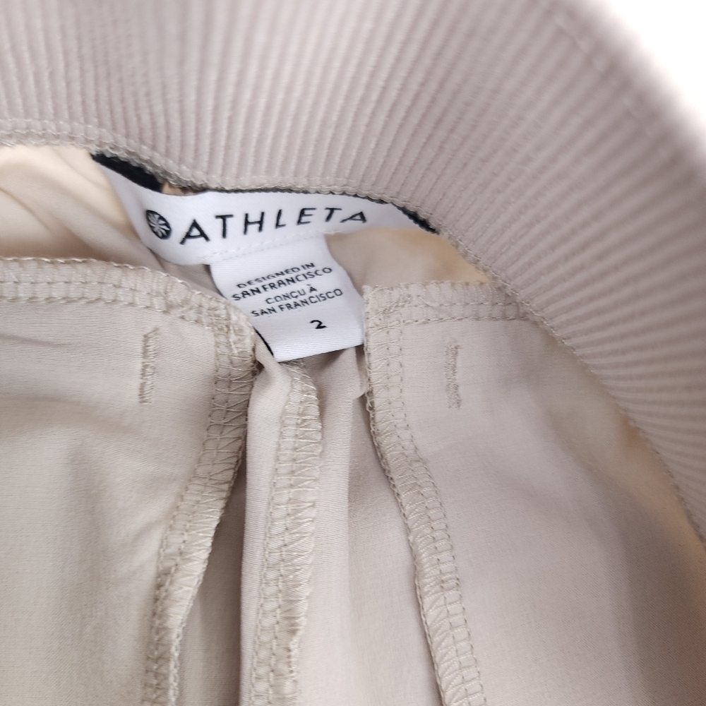 New Athleta Cream Casual Excercise Pants Sz 2 - Picture 3 of 13